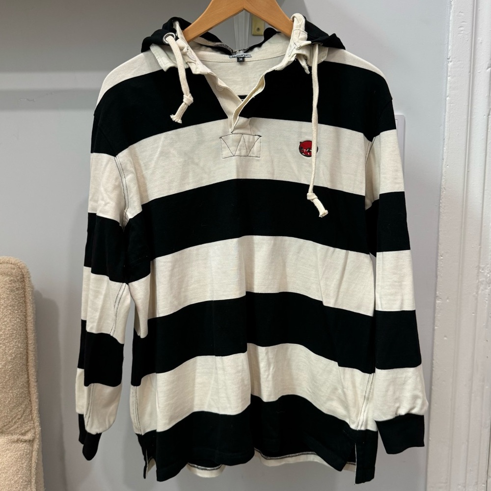 LosONYC designer rugby polo shirt with hood